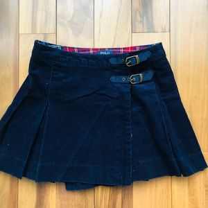 Ralph Lauren Girls Corduroy Pleated Skirt